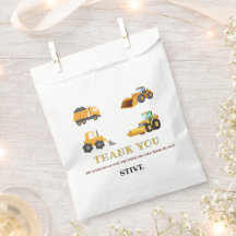 Construction Truck Birthday Favour Bag