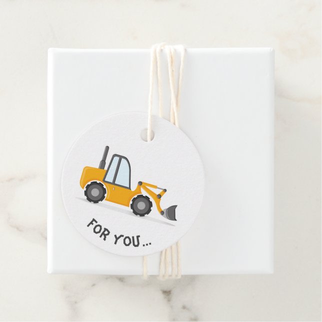 Construction Truck Birthday  Favour Tags (In Situ)