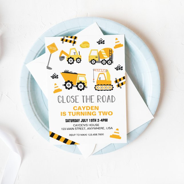 Construction Truck Birthday Invitation (Creator Uploaded)