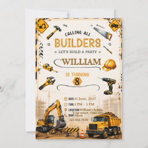 Construction Truck Birthday Invitation Personali