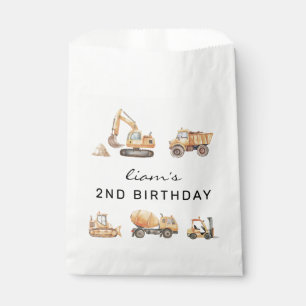 Construction Truck Birthday Modern Minimal Favour Bags