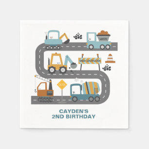 Construction Truck Birthday Napkin
