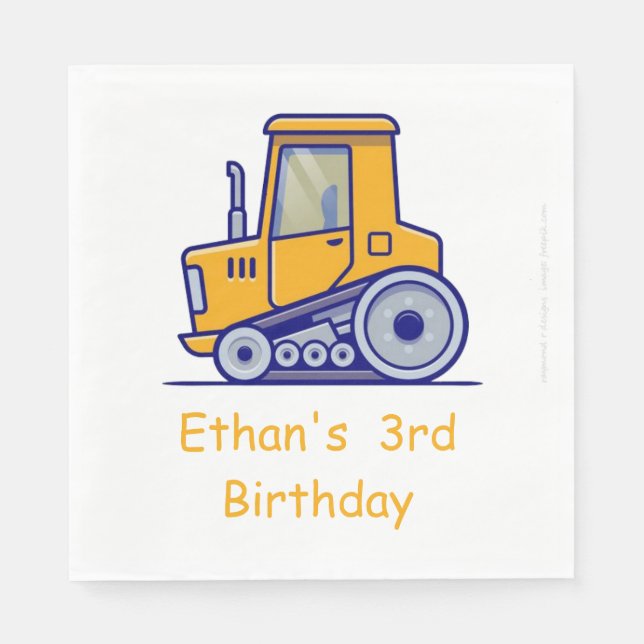 Construction Truck Birthday Napkins (Front)
