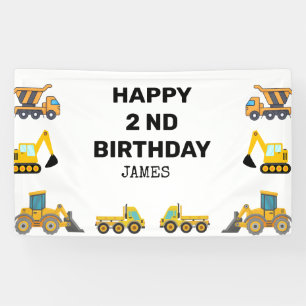 Construction Truck Birthday Party Banner