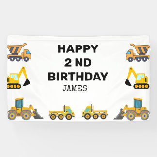 Construction Truck Birthday Party Banner