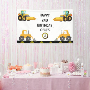 Construction Truck Birthday Party Banner