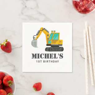 Construction Truck Birthday Party Decoration Napkin