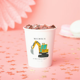 Construction Truck Birthday Party Decoration Paper Cups
