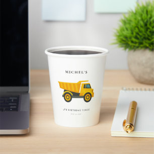 Construction Truck Birthday Party Decoration Paper Cups