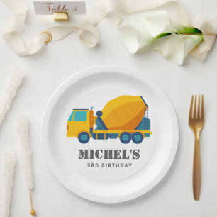 Construction Truck Birthday Party Decoration Paper Plate