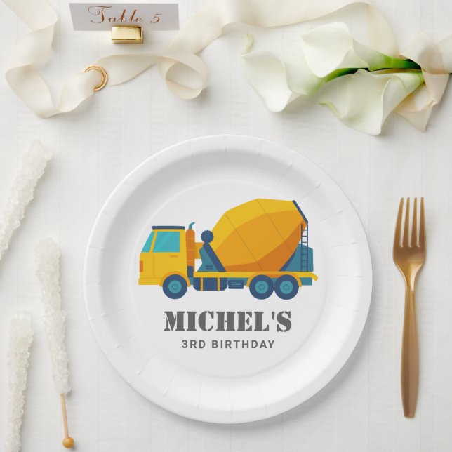 Construction Truck Birthday Party Decoration Paper Plate (Wedding)