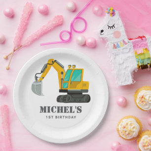 Construction Truck Birthday Party Decoration Paper Plate