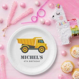 Construction Truck Birthday Party Decoration Paper Plate