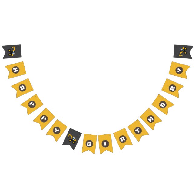 Construction Truck Birthday | Personalized Décor Bunting (All)