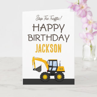 Construction Truck Birthday | Personalized Décor Card