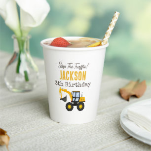 Construction Truck Birthday Personalized Décor Paper Cups