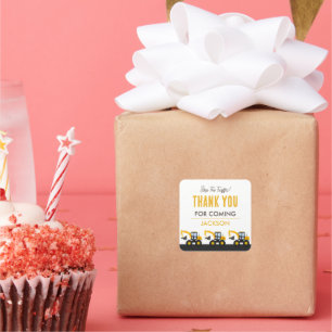 Construction Truck Birthday Personalized Décor Square Sticker