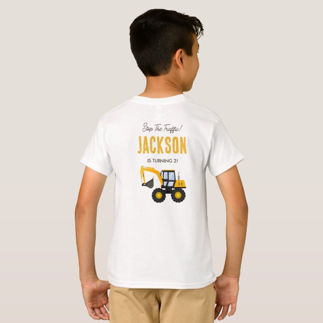 Construction Truck Birthday | Personalized Décor T-Shirt (Back Full)
