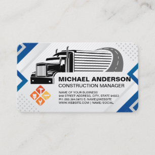 Construction Truck Blue Collar Tools Business Card