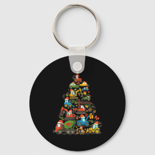 Construction Truck Christmas Tree Christmas Kids B Key Ring