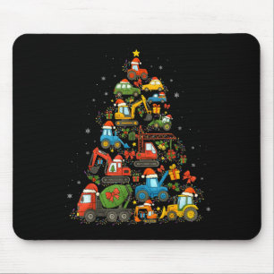 Construction Truck Christmas Tree Funny Xmas Holid Mouse Pad