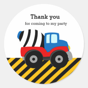 Construction Truck Classic Round Sticker