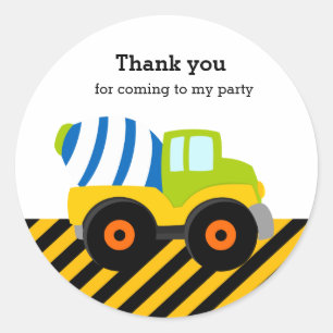 Construction Truck Classic Round Sticker