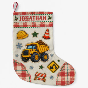 Construction Truck Cute Kids Children Name Boy Small Christmas Stocking