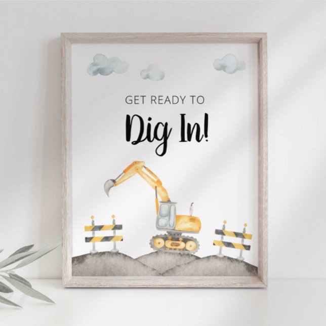 Construction Truck Dig In Party Sign (Creator Uploaded)