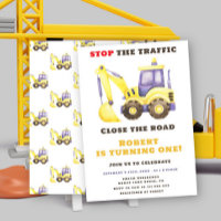 Construction Truck Excavator Birthday Party