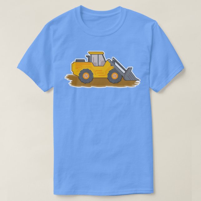 Construction Truck Excavator Building Site Digging T-Shirt (Design Front)