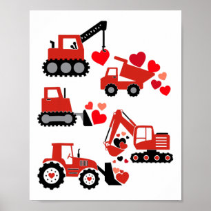 Construction Truck I Dig You Funny Kid Boy Toddler Poster