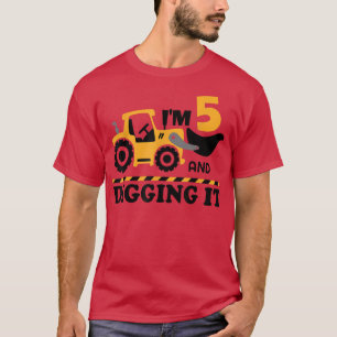 Construction Truck It's My 5th Birthday 5 Years Ex T-Shirt