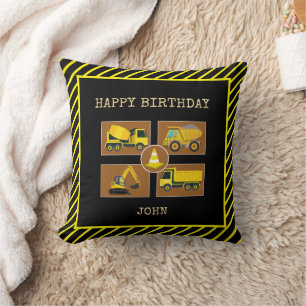 Construction Truck Kids Birthday Party Decorations Cushion