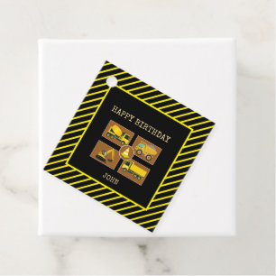 Construction Truck Kids Birthday Party Decorations Favour Tags