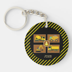 Construction Truck Kids Birthday Party Decorations Key Ring