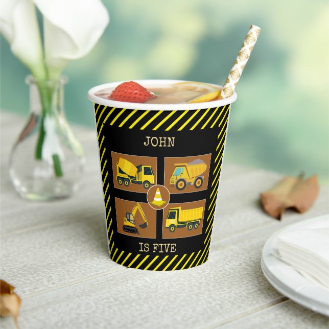 Construction Truck Kids Birthday Party Decorations Paper Cups (Insitu)