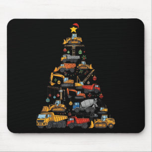 Construction Truck Lover Christmas Tree Cute Xmas Mouse Pad