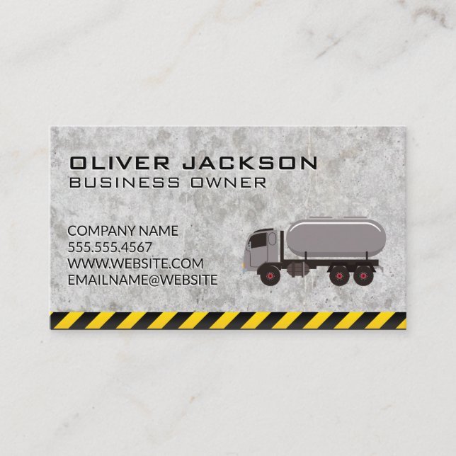 Construction | Truck Natural Gas Water Business Card (Front)