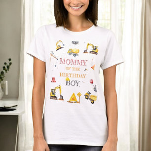 Construction Truck Theme Boy Birthday Party Mummy T-Shirt