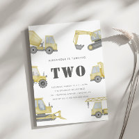 Construction Truck Vehicles Boys 2nd Birthday