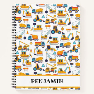 Construction Truck Vehicles Personalized Notebook