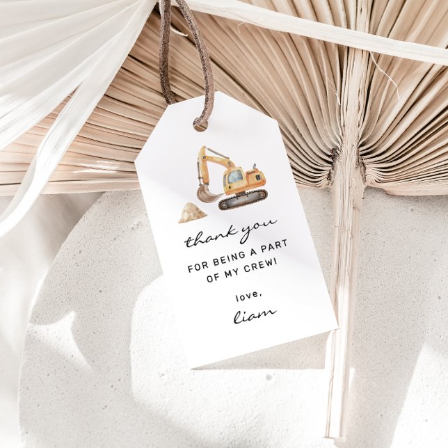 Construction Trucks Birthday Favour Tags (Creator Uploaded)