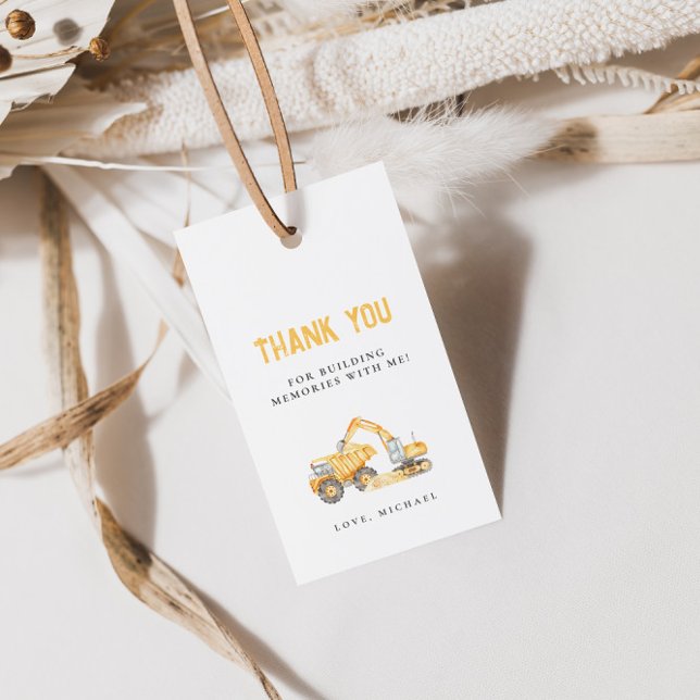 Construction Trucks Birthday Gift Tag (Creator Uploaded)