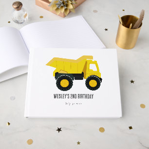 Construction Trucks Birthday Guest Book