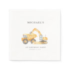 Construction Trucks BIrthday Paper Napkin