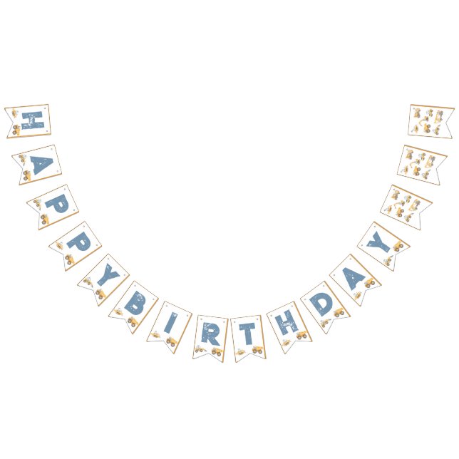 Construction Trucks Birthday Party Bunting (All)