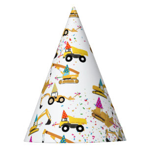 Construction Trucks Birthday Party Pattern  Party Hat