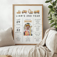 Construction Trucks Birthday Photo Milestone Sign