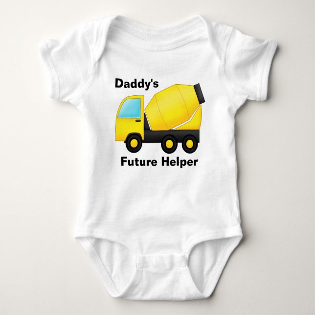 Construction trucks Daddy's Future Helper Baby Bodysuit (Front)
